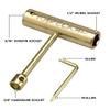 RADECKAL Compact Pocket Skate Tool- T Tool All in One Skate Tool for Skateboards, Longboards, Mini Skateboards, and Cruisers- Collapses to a Compact Size to Fit in Your Pocket (Gold) view 3