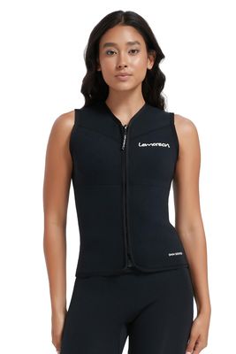 Lemorecn Wetsuit Top Women, 3mm Sleeveless Neoprene Wet Suit Tops Jacket Front Zip Diving Vest for Water Sports