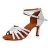 MSMAX Women Latin Dancing Shoes High Heel White Character Ballroom Dance Shoe for Women 7.5 M US Women view 1