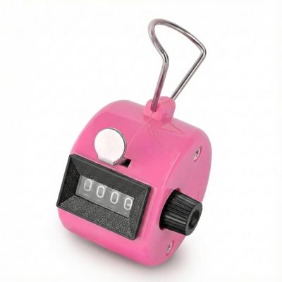 SPHTOEO Hand Tally Counter, Pink, 4 Digit Mechanical Clicker