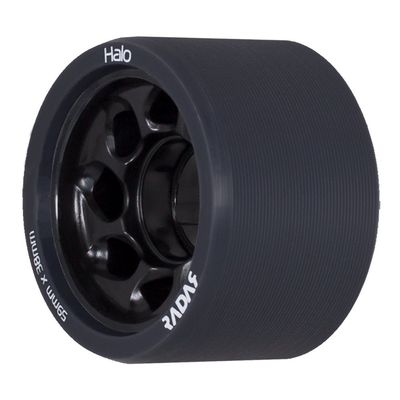 Riedell Radar Wheels Halo Roller Skate Wheels - 4 Pack of 38mm x 59mm | Black / 101A