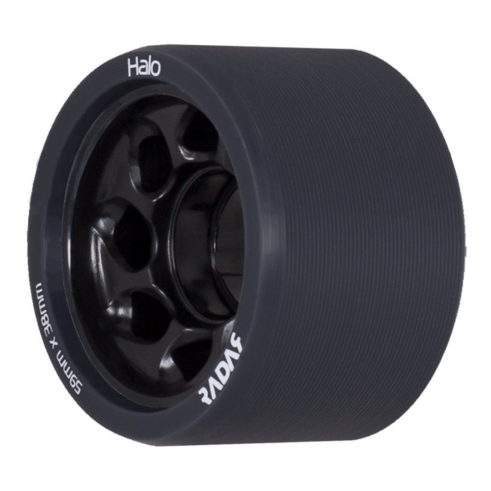 Riedell Radar Wheels Halo Roller Skate Wheels - 4 Pack of 38mm x 59mm | Black / 101A