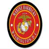 Round Marine Barracks Washington DC Sticker (Logo Base USMC Marine Corps Camp Lejeune NC Seal Vinyl Decal (3 inch) USMC Licensed view 1