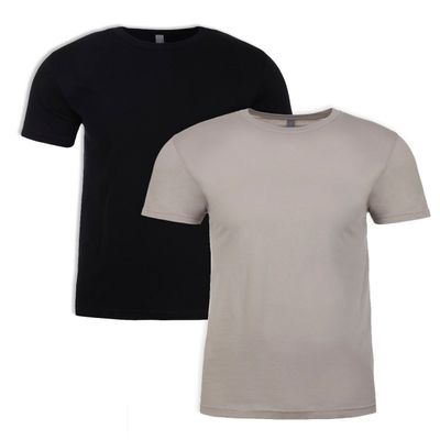 Next Level N6210 T-Shirt, Black + Silk (2 Pack), X-Small