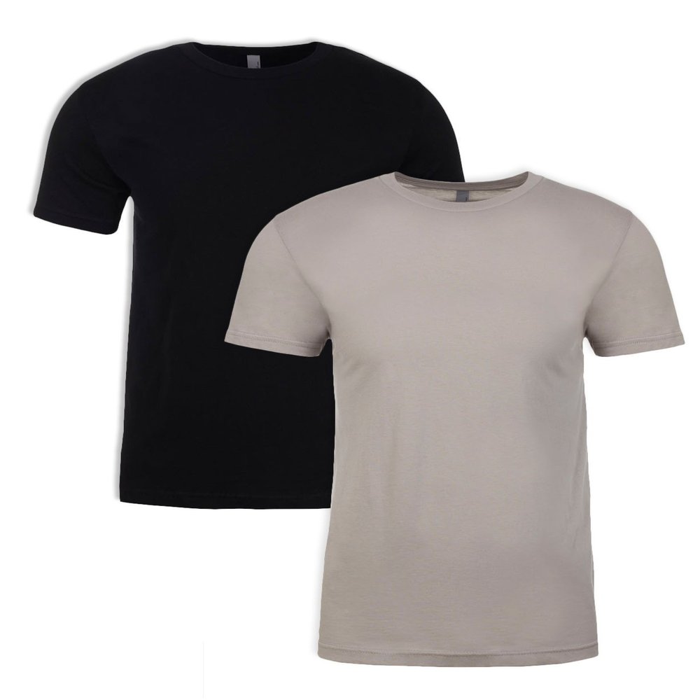 Next Level N6210 T-Shirt, Black + Silk (2 Pack), X-Small
