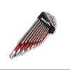 SILCA HX-TWO Heavy Duty Essential Metric Hex and Torx Set | Torx 7 - T30 - Hex 1.5 - H10 | Color Powder coated Red and Grey texture non slip grip | Swiss tool steel L wrench Allen key. view 2