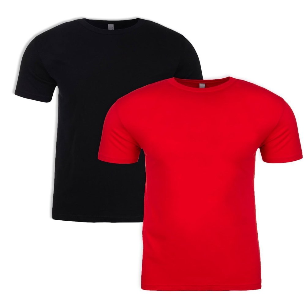 Next Level N6210 T-Shirt, Black + Red (2 Pack), X-Small