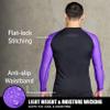 Elite Sports Men's Jiu Jitsu BJJ Rash Guard, Long Full Sleeve Compression Shirt for Sports Nogi Training Purple view 4