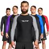 Elite Sports Men's Jiu Jitsu BJJ Rash Guard, Long Full Sleeve Compression Shirt for Sports Nogi Training Gray view 1