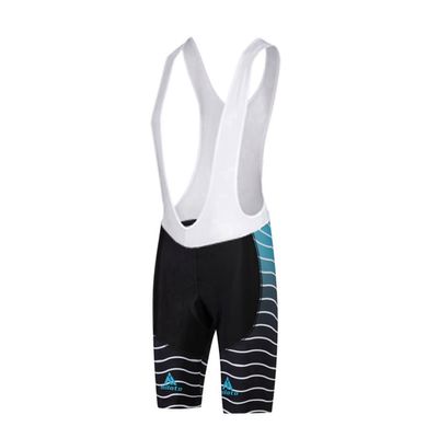 Uriah Men's Cycling Bib Shorts White 3D Coolmax Gel Padded Waves Blue Size M(CN)