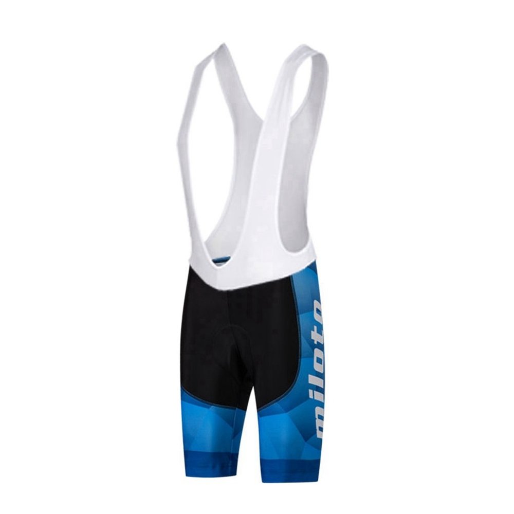 Uriah Men's Cycling Bib Shorts White 3D Coolmax Gel Padded Sea Blue Size M(CN)