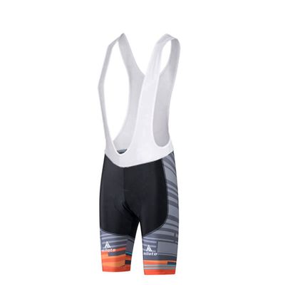 Uriah Men's Cycling Bib Shorts White 3D Coolmax Gel Padded Waves Orange Size S(CN)