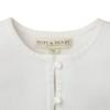 Hope & Henry Girls' Organic Cropped Curved Hem Cardigan, XX-Small (2-3), White view 4