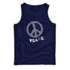 lepni.me Men's Tank Top Peace Symbol 60s 70s Hippy Hippie Sign Summer Festival (Medium Blue Multi Color) view 1