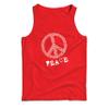lepni.me Men's Tank Top Peace Symbol 60s 70s Hippy Hippie Sign Summer Festival (Medium Red Multi Color) view 1