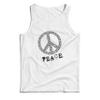 lepni.me Men's Tank Top Peace Symbol 60s 70s Hippy Hippie Sign Summer Festival (X-Large White Multi Color) view 1