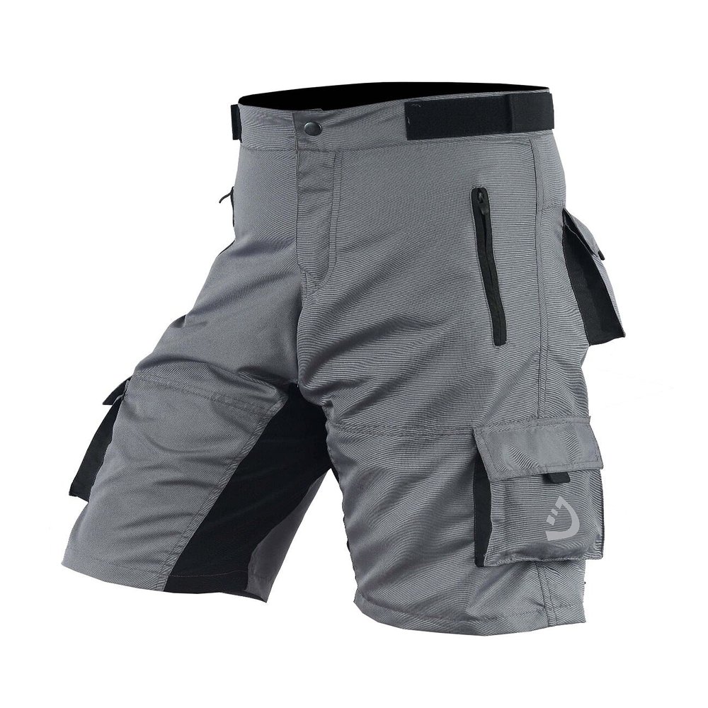 Deckra Mens Cycling Shorts MTB Mountain Biking Bike Padded Liner Shorts (as1, Alpha, l, Regular, Regular, Grey)