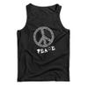 lepni.me Men's Tank Top Peace Symbol 60s 70s Hippy Hippie Sign Summer Festival (Large Black Multi Color) view 1