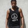 lepni.me Men's Tank Top Peace Symbol 60s 70s Hippy Hippie Sign Summer Festival (Large Black Multi Color) view 2