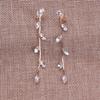Grace Jun Silver Plated CZ Rhinestone Long Tassel Drop Earrings and Clip on Earrings No Pierced for Women (Gold clip on) view 2