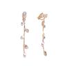 Grace Jun Silver Plated CZ Rhinestone Long Tassel Drop Earrings and Clip on Earrings No Pierced for Women (Gold clip on) view 4