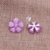 GRACE JUN Silver Plated Opal Flower Shape Clip on Earrings Non Piercing for Women Luxury Cuff Ear Clip(Purple) view 3