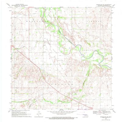 YellowMaps Mooreland SW OK topo map, 1:24000 Scale, 7.5 X 7.5 Minute, Historical, 1969, Updated 1971, 27.4 x 22.5 in - Tyvek