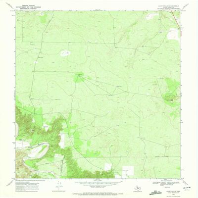 YellowMaps Gant Hills TX topo map, 1:24000 Scale, 7.5 X 7.5 Minute, Historical, 1969, Updated 1972, 26.9 x 23 in - Tyvek