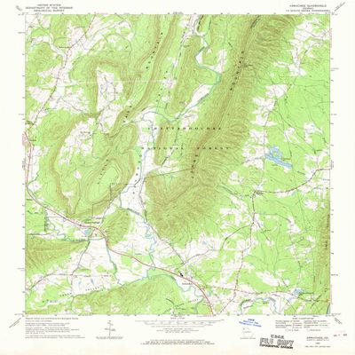 YellowMaps Armuchee GA topo map, 1:24000 Scale, 7.5 X 7.5 Minute, Historical, 1968, Updated 1970, 26.9 x 22 in - Tyvek