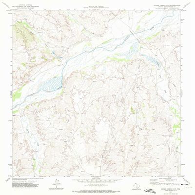 YellowMaps Adobe Creek SW TX topo map, 1:24000 Scale, 7.5 X 7.5 Minute, Historical, 1971, Updated 1974, 26.7 x 21.4 in - Tyvek