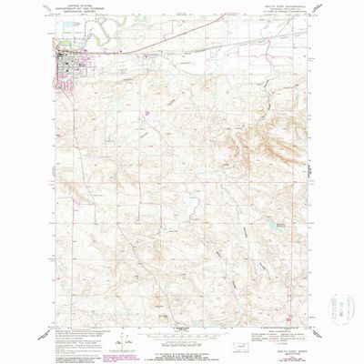 YellowMaps Malta East MT topo map, 1:24000 Scale, 7.5 X 7.5 Minute, Historical, 1968, Updated 1987, 26.7 x 22 in - Tyvek