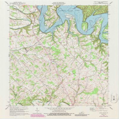YellowMaps Cane Valley KY topo map, 1:24000 Scale, 7.5 X 7.5 Minute, Historical, 1970, Updated 1987, 27 x 22 in - Tyvek
