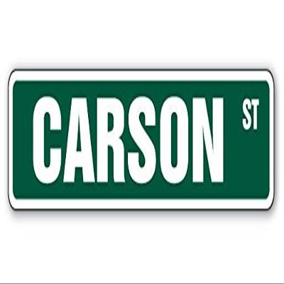 Cortan360 Carson Street Sign Childrens Name Room Sign| Indoor/Outdoor | 8" Wide Sticker Decal