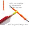 ZSHJG Bowstring Finger Saver Archery Rubber Finger Guard Protective Gear Finger Tabs for Hunting 2 Sets (Orange) view 4
