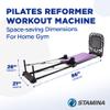 Stamina Products AeroPilates Reformer Plus 379, Pilates Home Gym Equipment with Cardio Rebounder, Padded Foot Bar, 4 Resistance Cords, and Workout DVDs view 4