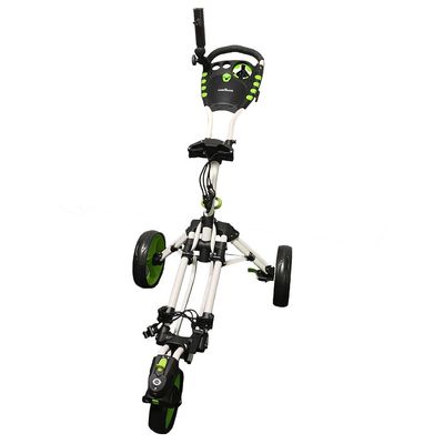 Caddymatic Golf 360 Degree SwivelEase 3 Wheel Folding Golf Cart White/Green