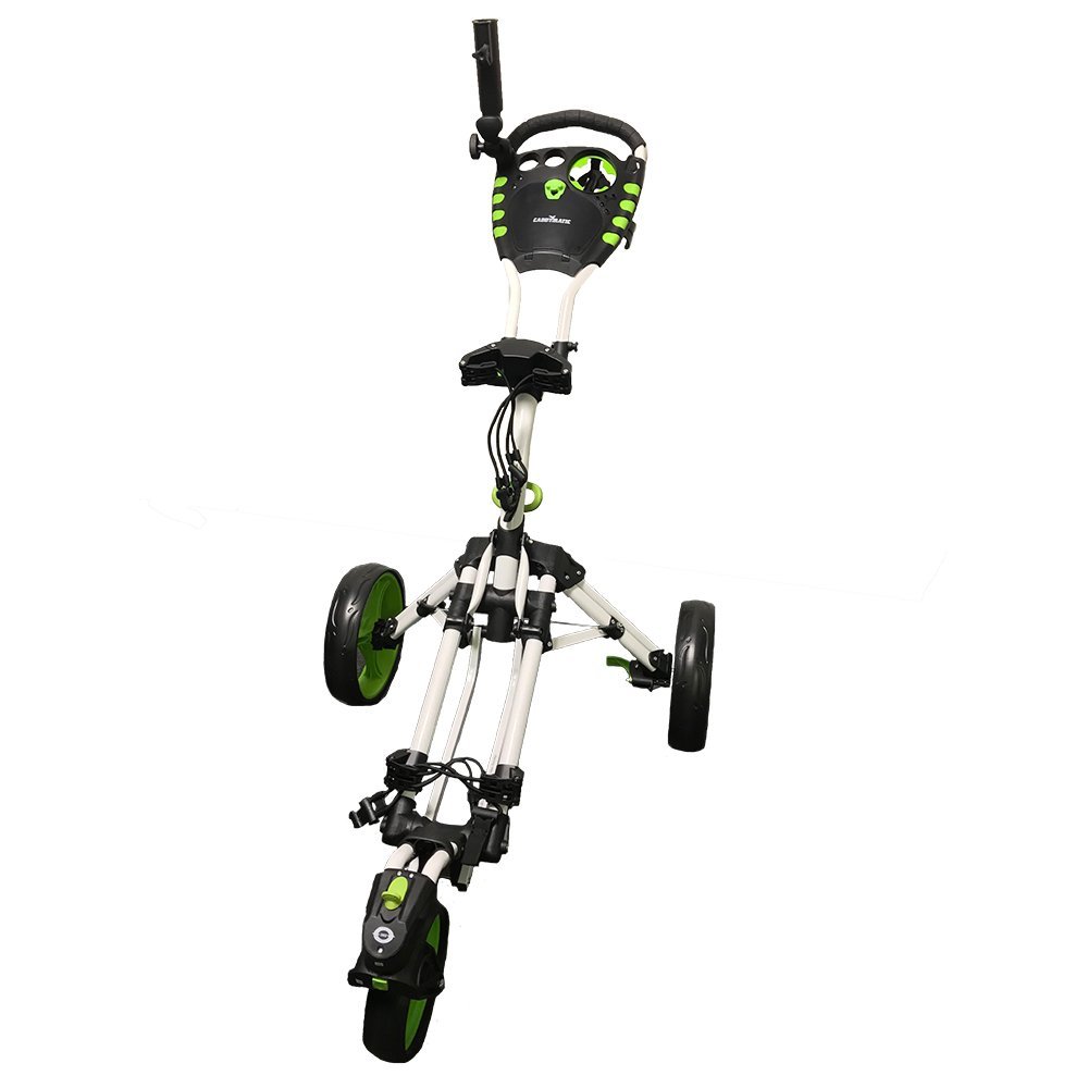 Caddymatic Golf 360 Degree SwivelEase 3 Wheel Folding Golf Cart White/Green