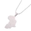 Africa Map Flag Pendant Chain African Maps Jewelry With Country Flags (Silver 2) view 1
