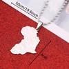 Africa Map Flag Pendant Chain African Maps Jewelry With Country Flags (Silver 2) view 2