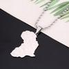 Africa Map Flag Pendant Chain African Maps Jewelry With Country Flags (Silver 2) view 3