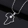 Africa Map Flag Pendant Chain African Maps Jewelry With Country Flags (Silver 3) view 2