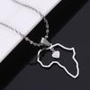 Africa Map Flag Pendant Chain African Maps Jewelry With Country Flags (Silver 3) view 3