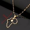 Africa Map Flag Pendant Chain African Maps Jewelry With Country Flags (Gold 3) view 2