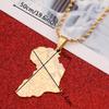 Africa Map Flag Pendant Chain African Maps Jewelry With Country Flags (Gold 1) view 2