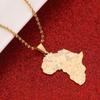 Africa Map Flag Pendant Chain African Maps Jewelry With Country Flags (Gold 1) view 3