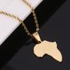 Africa Map Flag Pendant Chain African Maps Jewelry With Country Flags (Gold 4) view 3
