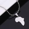 Africa Map Flag Pendant Chain African Maps Jewelry With Country Flags (Silver 4) view 3