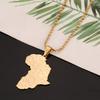 Africa Map Flag Pendant Chain African Maps Jewelry With Country Flags (Gold 2) view 2