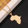 Africa Map Flag Pendant Chain African Maps Jewelry With Country Flags (Gold 2) view 3
