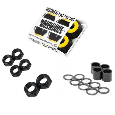 Bones Skateboard Hardcore Medium Bushings with Axle, Kingpin Nuts and Speed Kit